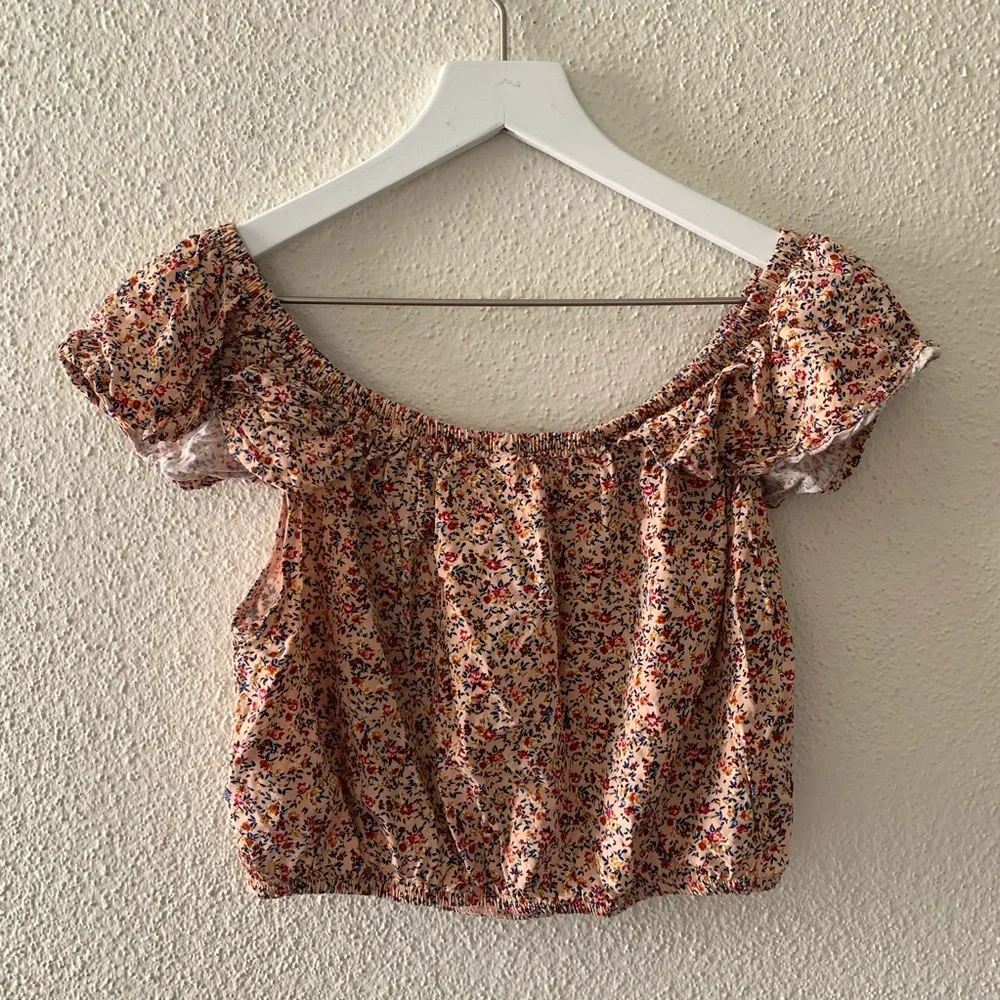 XHILARATION Floral Crop Top Mini Skirt 2pc Set Medium - Picture 5 of 16